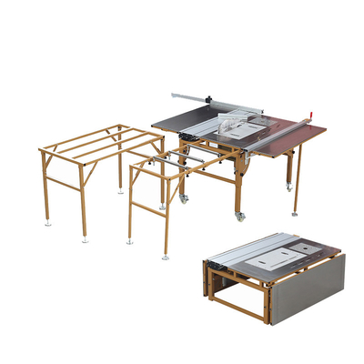 La tabla de desplazamiento de madera plegable del cortador de la sierra vio 5.4KW con el estante de recepción móvil